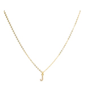 Luxeketting met glanzende zirkonia 18k goud afwerking - Alfabet