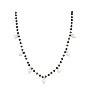 Luxenter Sterling Zilver 925 collier met witte parel afgewerkt in 18K geelgoud - Seika