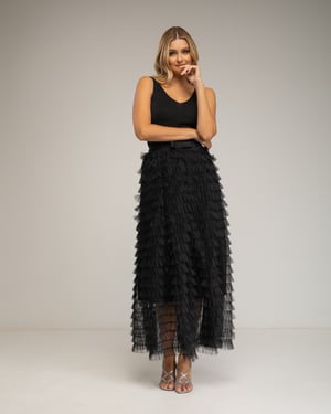 Lange rok met tule ruffles