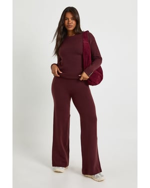 Super Soft Button Cuff Detail Oversized Jumper and Wide Leg Trouser Co-Ord