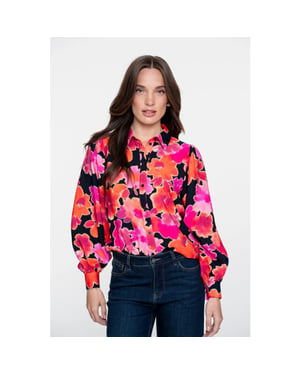 Geisha 53632-20 420 blouse print pink/black