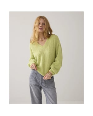 Summum 7s7964-70044 604 sweater garment dye knit misty lime