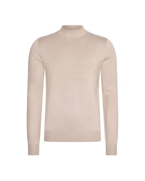 Mario Russo Tröjor Tröja med sköldpaddshals Plaza Taupe Beige