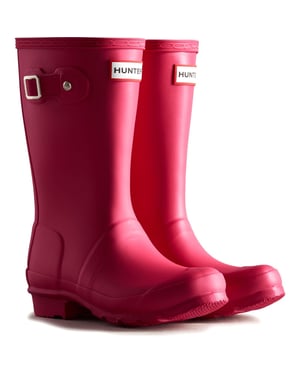Hunter Junior Originals Boot Rubber Kid's Bright Pink Wellington Boots