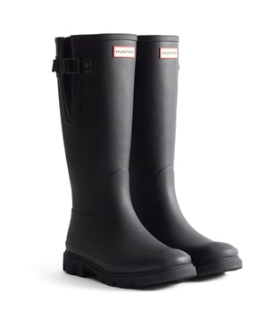 Hunter Downpour Verstelbare Rubberlaarzen voor Mannen - Zwarte Wellingtonboots