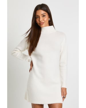 High Neck Super Soft Knitted Mini Dress