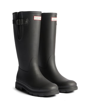Hunter Field Downpour Verstelbare Sandaal Rubber Mannen Zwarte Wellington Boots