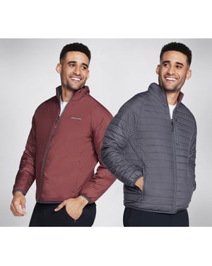 Skechers Performance Go Shield Altitude Vändbar Jacka Herr Svart Pufferjacka