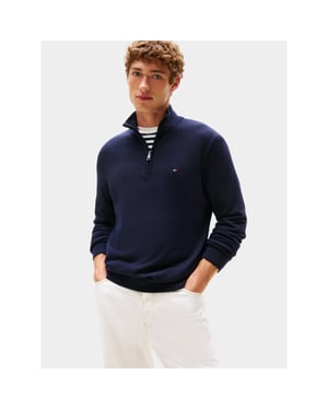 Tommy Hilfiger Half zip essential cotton zip mock mw0mw37331/dw5