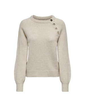 Only Onlemma life ls button oneck knt noos beige