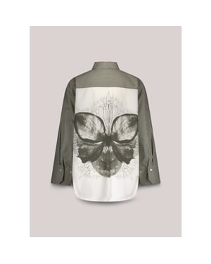 Summum blouse big flower cotton 2s37-12271 655 dark camo