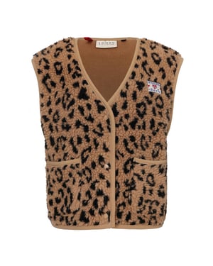 Looxs Revolution Oversized gilet teddy leopard voor meisjes in de kleur