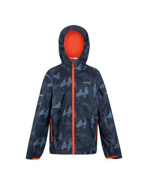 Regatta Waterdicht kinder/kinderjack Lever II Camo (Marine/Tangerine Tango)