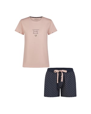 By Louise Dames korte pyjama set shortama roze