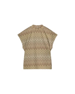Summum 3s5088-30661 cap sleeve top zig zag jacquar