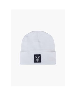 Black Donkey Beanie original i white
