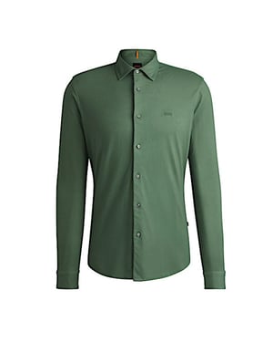 Hugo Boss Overhemd mysoft open green