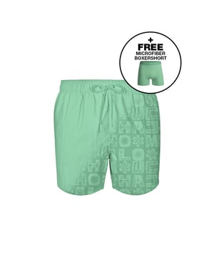 Muchachomalo Heren zwembroek print licht + gratis microfiber boxershort