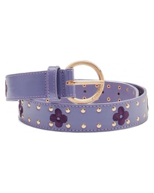 Fabienne Chapot Flower studded belt poppy purple