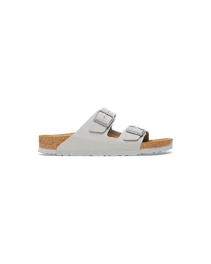 Birkenstock Arizona birko-flor smal voetbed grijze unisex slipper