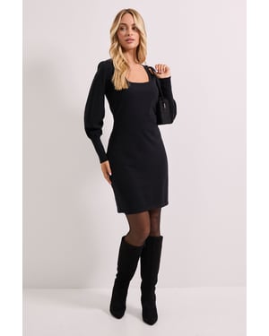 Square Neck Balloon Sleeve Dress