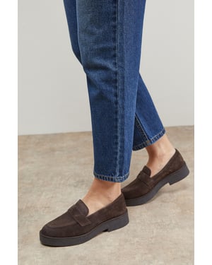 Butter Suede Chunky Penny Casual Loafers