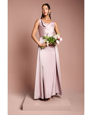 Coast Honoured Sleeveless Cowl Neck Satin Maxi Bridesmaid Dress