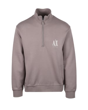 Armani Exchange Half Zip Sweatshirt Driftwood