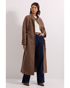 Classic Midi Funnel Neck Coat