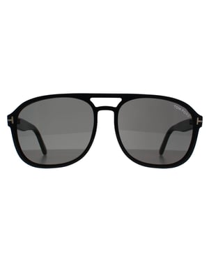 Tom Ford Aviator Mens Shiny Black Dark Grey Rosco FT1022