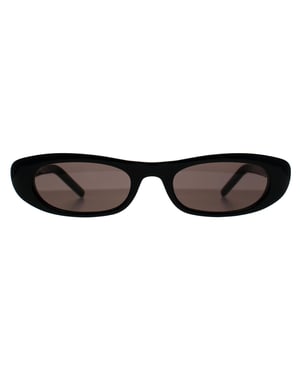 Saint Laurent Rectangle Womens Shiny Black Grey SL557