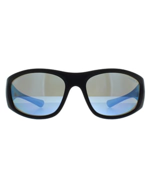 Arnette Wrap Mens Matte Black Blue Mirror Polarized AN4331 Ilum