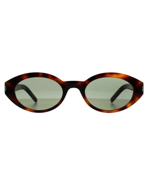 Saint Laurent Oval Womens Havana Green SL567