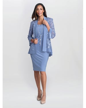 Beverley Soutache Dress And Jacket With Necklace