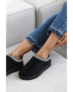 Wheres That From Womens 'Reina' Cosy Faux-Suede Fur Lining Slipper