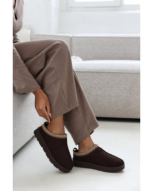 Wheres That From Womens 'Reina' Cosy Faux-Suede Fur Lining Slipper