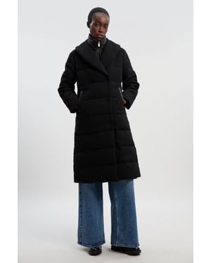 Wool Hybrid Padded Puffer Midi Coat