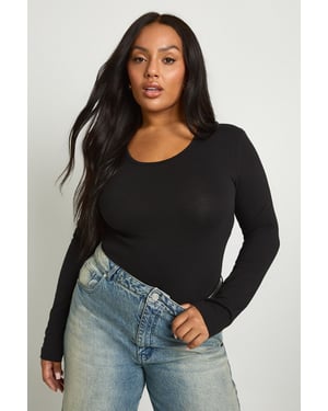 Plus Long Sleeve Scoop Neck Bodysuit