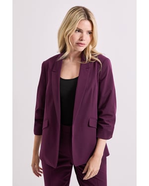 Ruched Sleeve Blazer