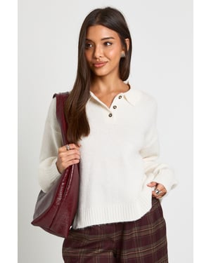 Collared Button Down Oversized Knitted Jumper