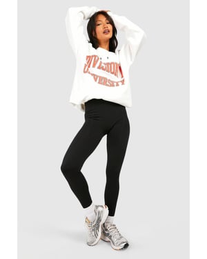 Thick Waistband Fleece Lined Seam Front Leggings
