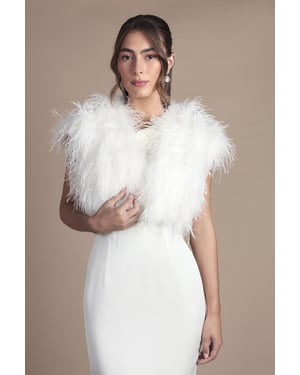 Feather Bridal Bolero Cover Up