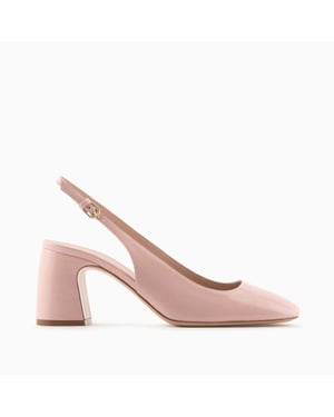Slingback-pumps i lackskinn