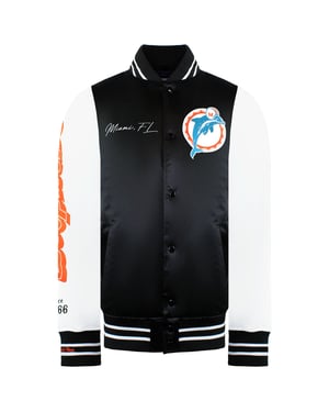 Mitchell & Ness NFL Miami Dolphins Mens Satin Bomber Jacket