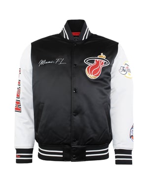 Mitchell & Ness NBA Miami Heat Mens Satin Bomber Jacket