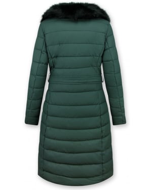 Gentile Bellini Lange winterjas parka met faux bontkraag