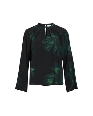 Vila viruna leaf l/s o-neck top 14110663 black beauty