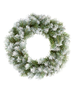 Premier Kerstkrans met sneeuwtip (Groen/Wit)