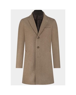 Bos Bright Blue Wollen jas igor wool coat 25301ig43bo/820 sand