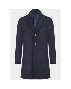 Bos Bright Blue Wollen jas igor wool coat 25301ig43bo/290 navy